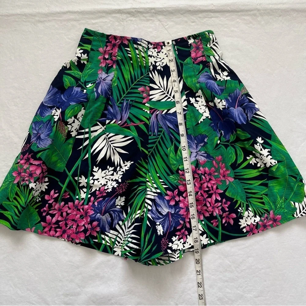 Vtg Byer California High Rise Floral Pleated Culottes Shorts